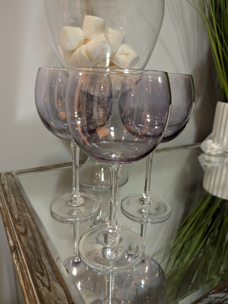 🏆 BRAND NEW DESIGNER crystal wine glasses x 3