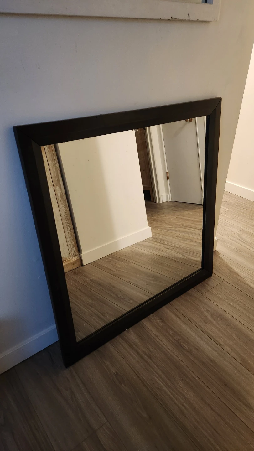 Large Wood Frame Wall Mirror