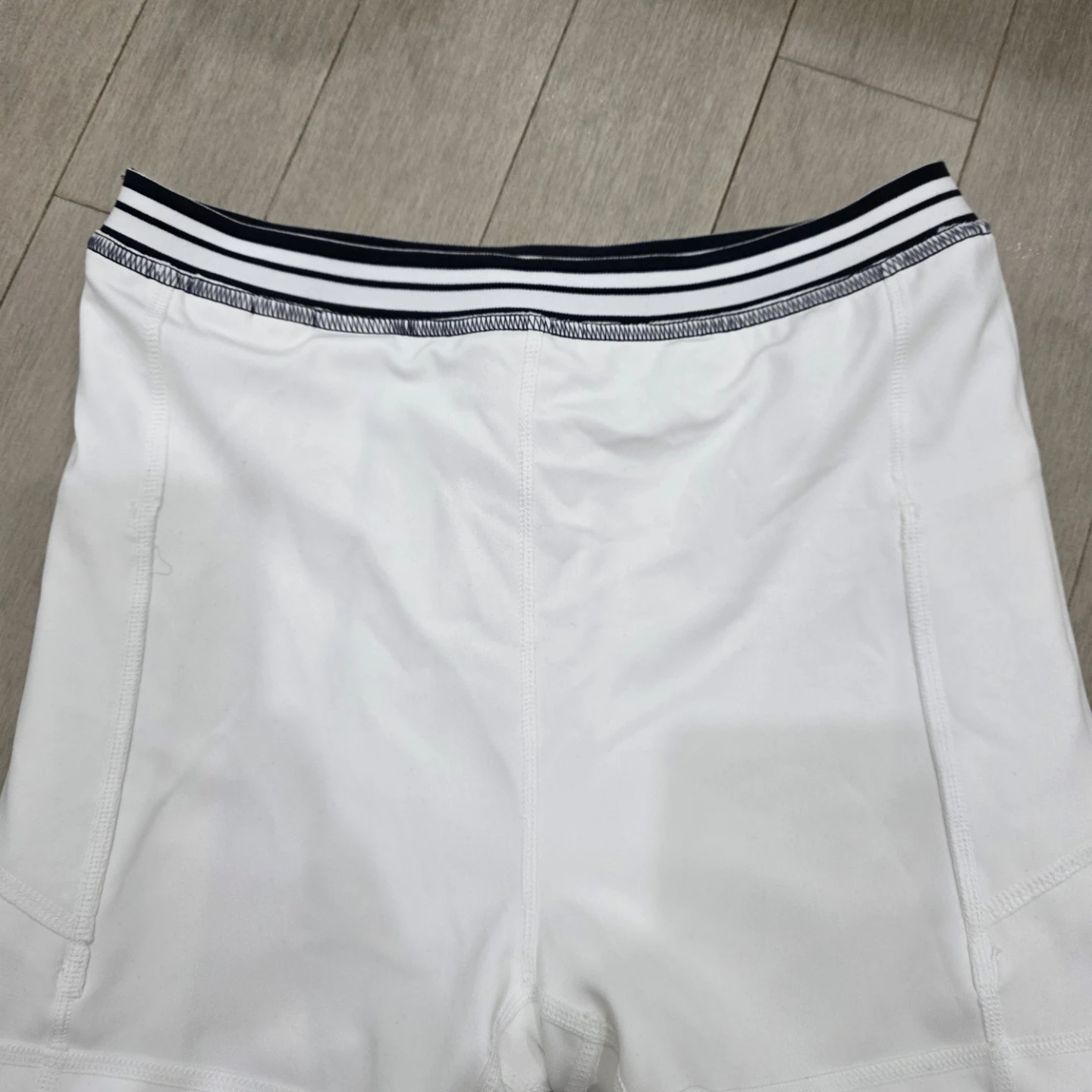 White Tennis Skirt with Navy and White Striped Waistband - photo 5