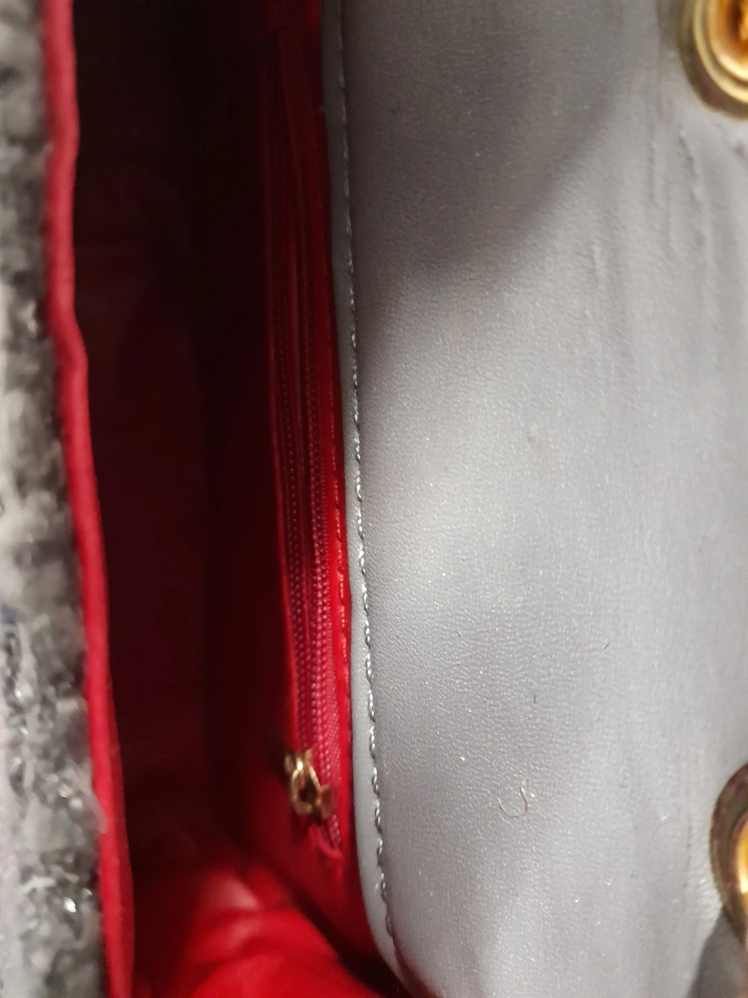 Statement Grey Tweed Bag with Floral Embellishments - photo 3