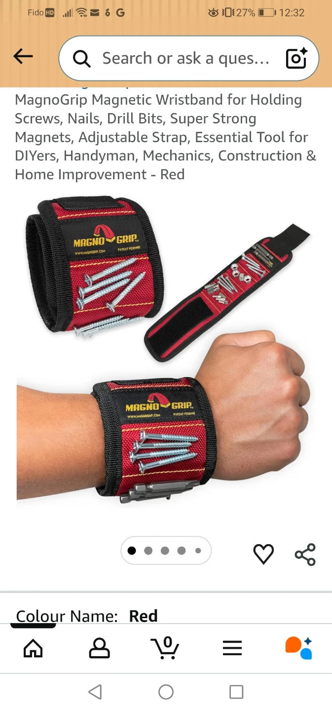 MagnoGrip Magnetic Wristband Red