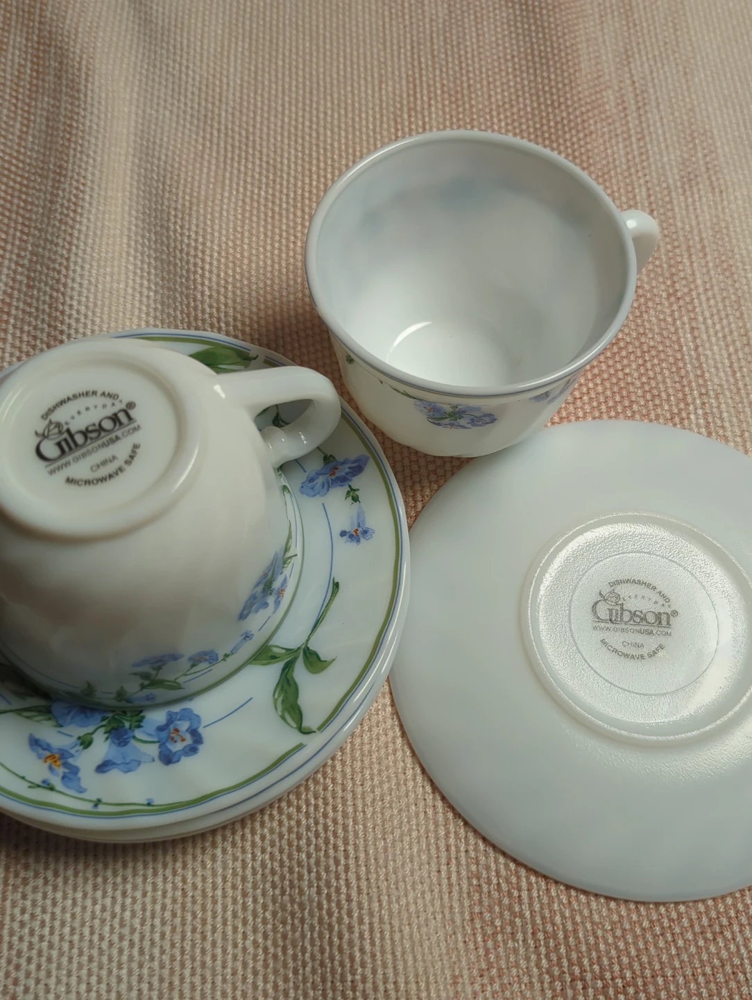 Gibson Floral Teacup and Saucer Set of 2
