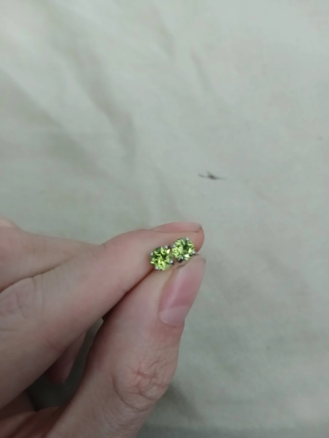 925 Silver And Peridot 4 Prong Stud Earrings