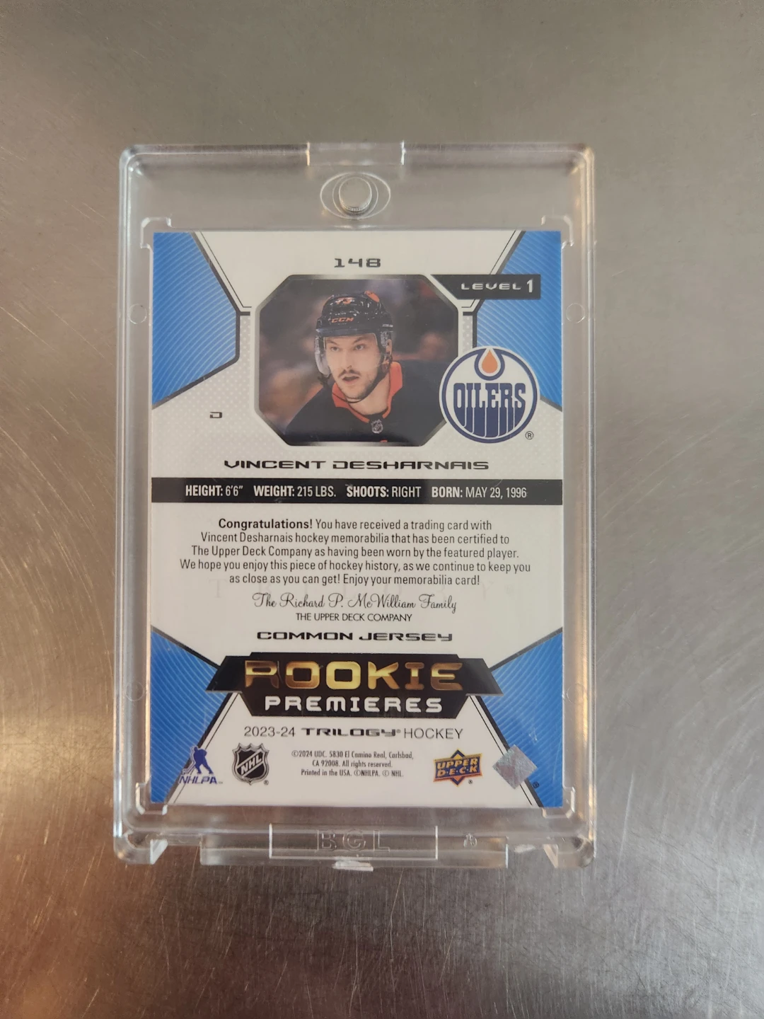 2023-24 Upper Deck Trilogy Rookie Premieres Vincent Desharnais - photo 2