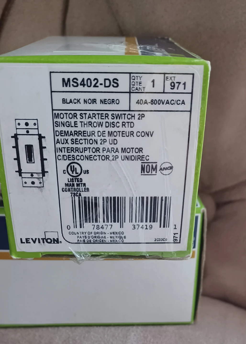 Leviton MS402-DS Motor Starter Switch - photo 2