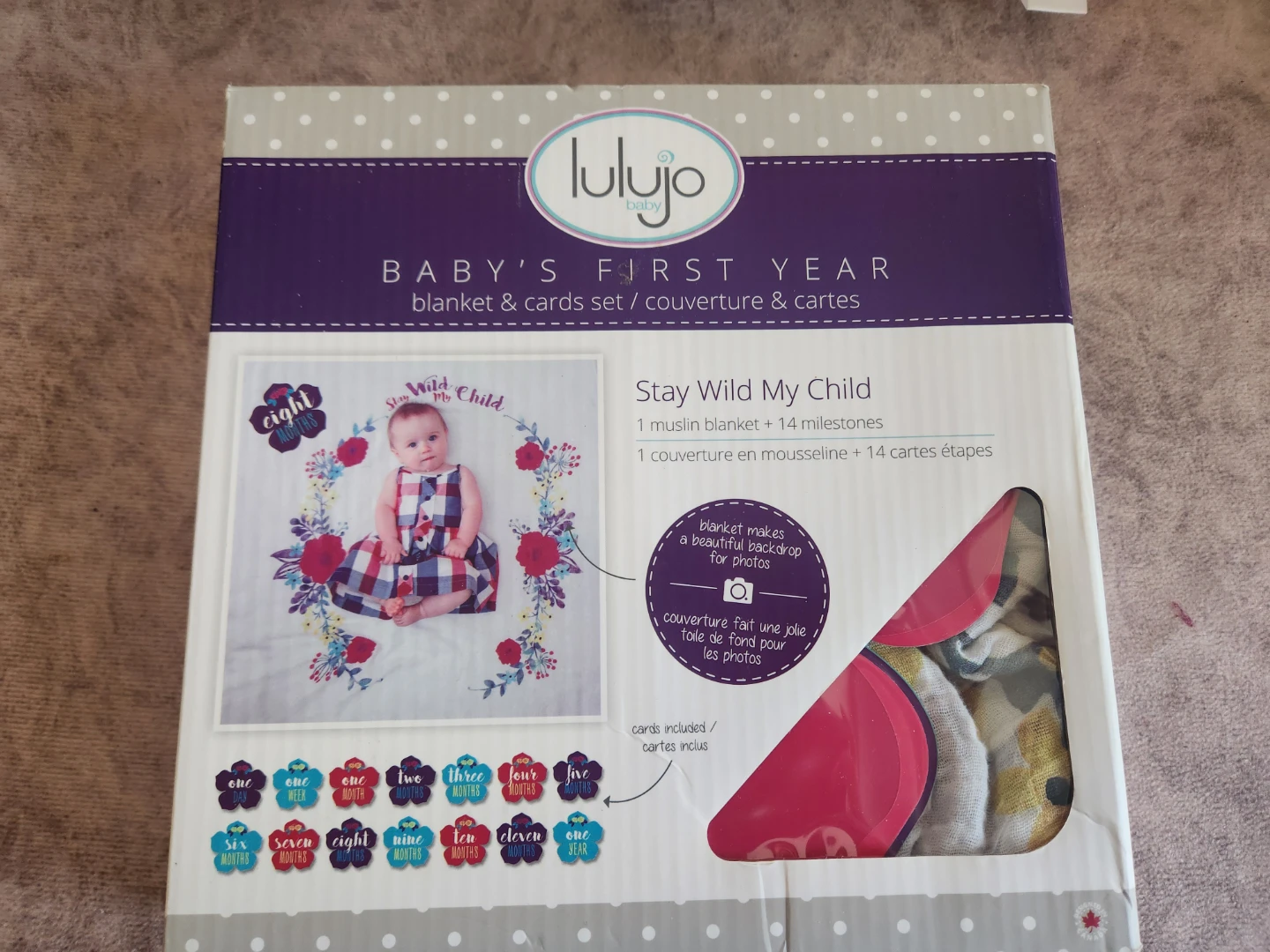 Wild My Child Blanket & Milestone Cards Set