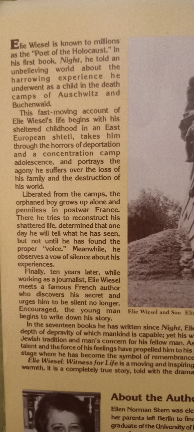 Elie Wiesel: Witness for Life Book by Ellen Norman Stern - photo 2