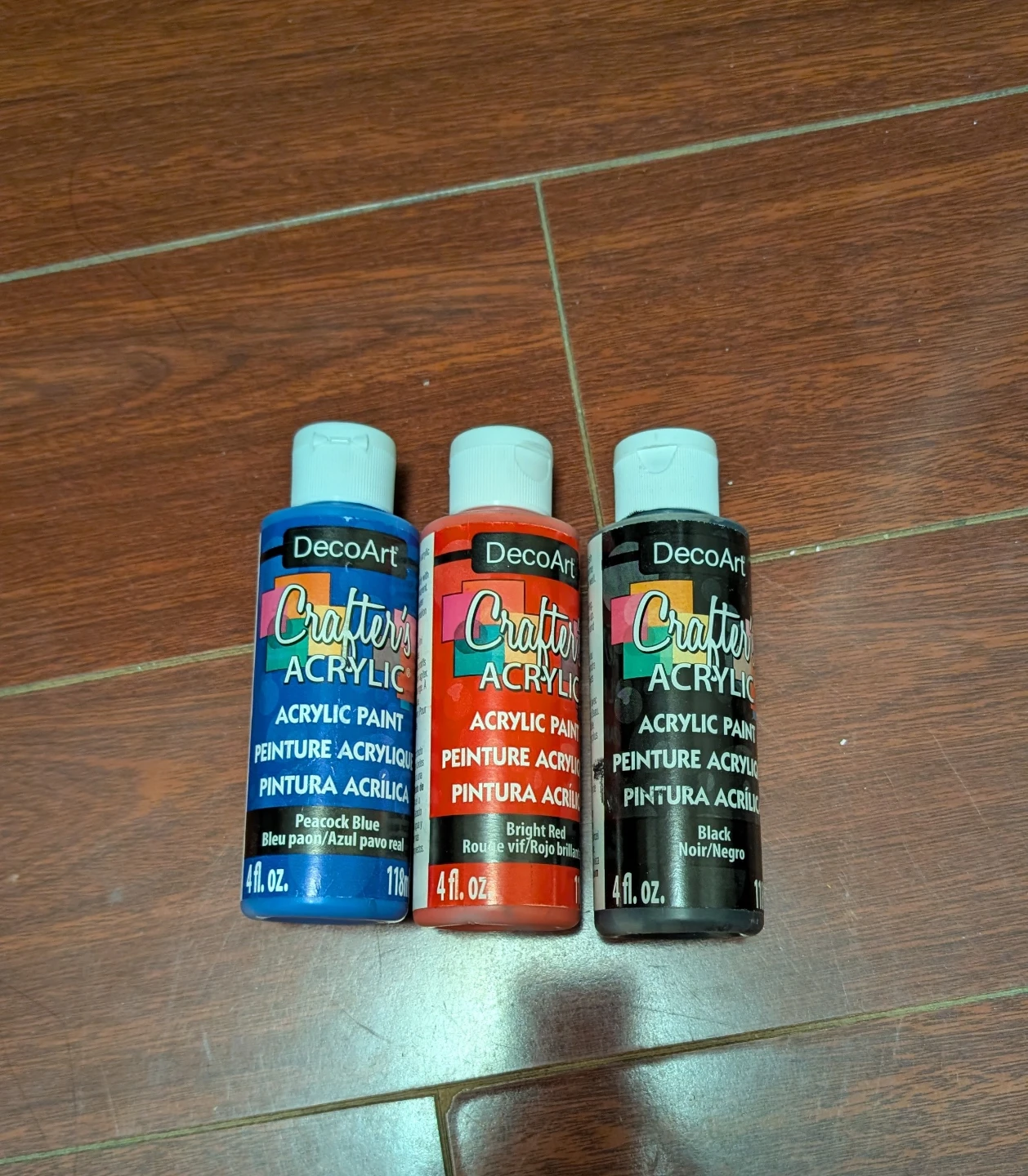 DecoArt Crafter's Acrylic Paint Set - Blue, Red, Black