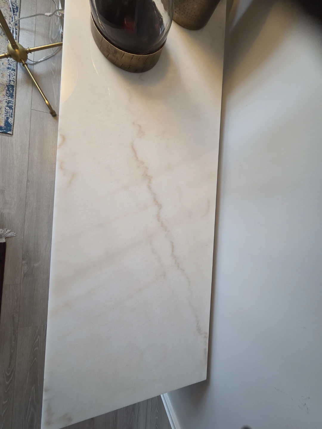 Structube Console Table - White Marble Top with Gold Base - photo 5