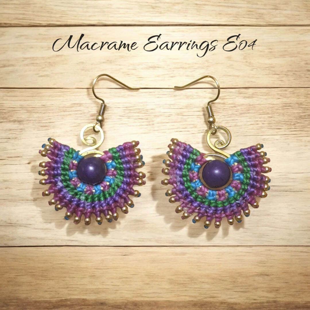 Handmade Macrame Earrings E04🏆