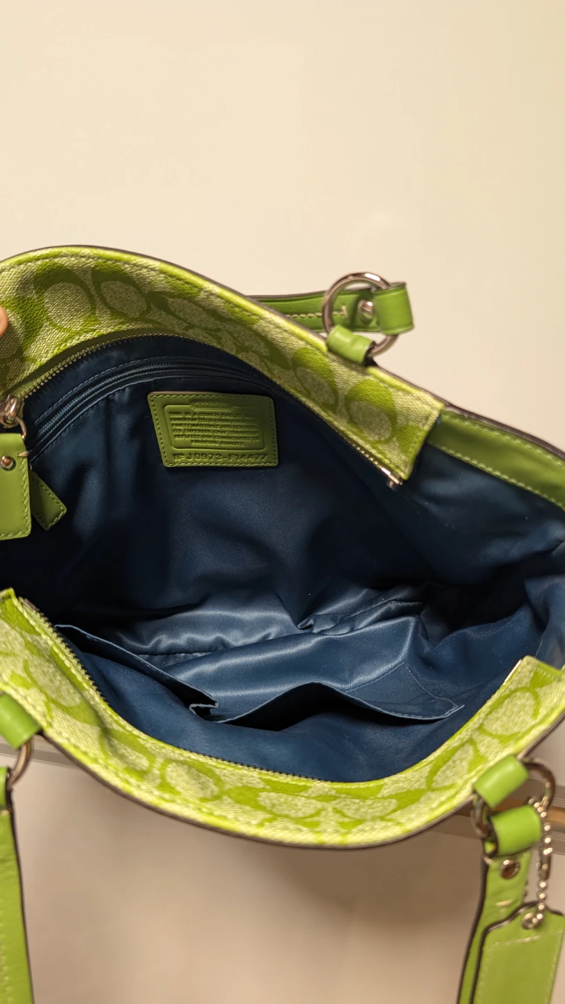 Coach Monogram Tote Bag - Lime Green - photo 3