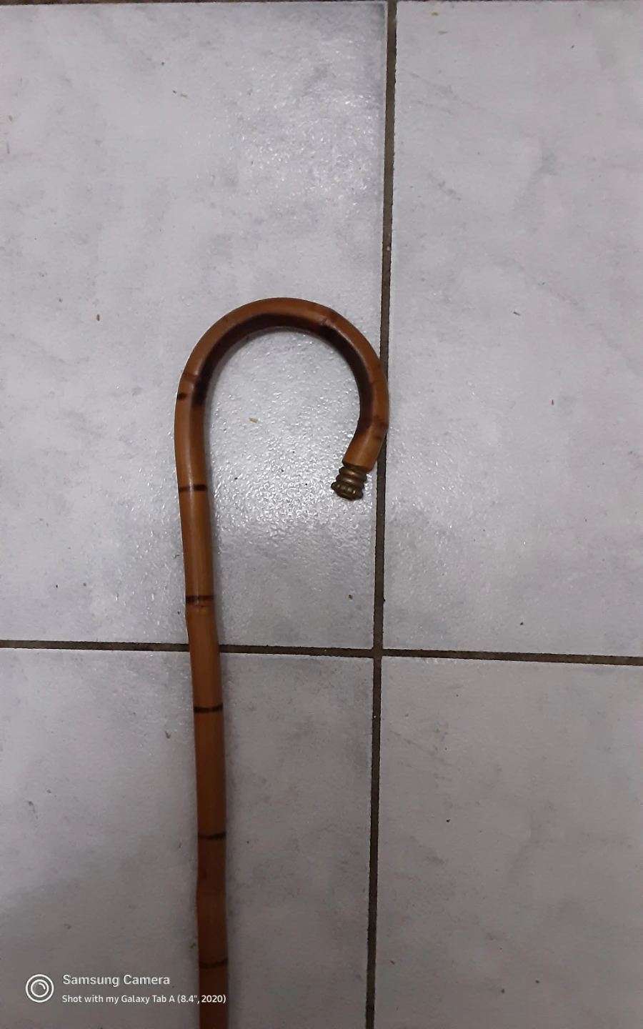 ANTIQUE  Bamboo Walking Cane, CHAPLIN STYLE