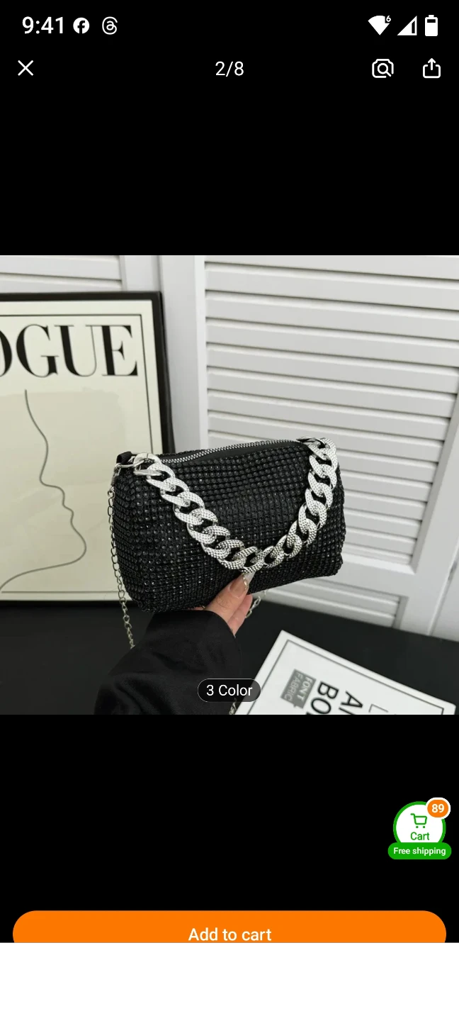 Rhinestone Chain Crossbody Bag - photo 2
