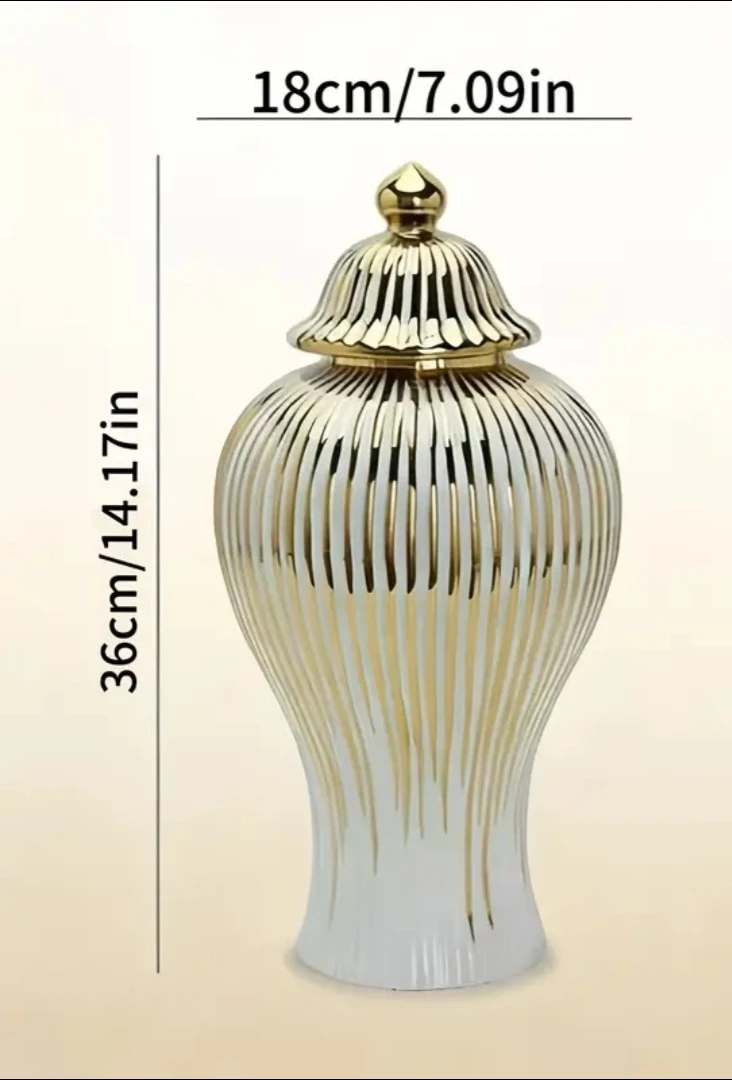 Brand new in box  Ceramic Decorative Ginger Jar with Lid - photo 2