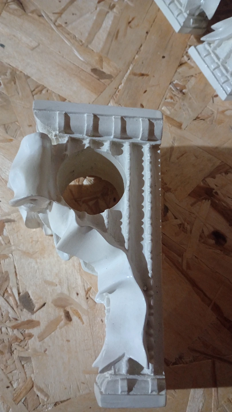 Set of 4 White Ceramic Bow Corbel Shelf Brackets - photo 2