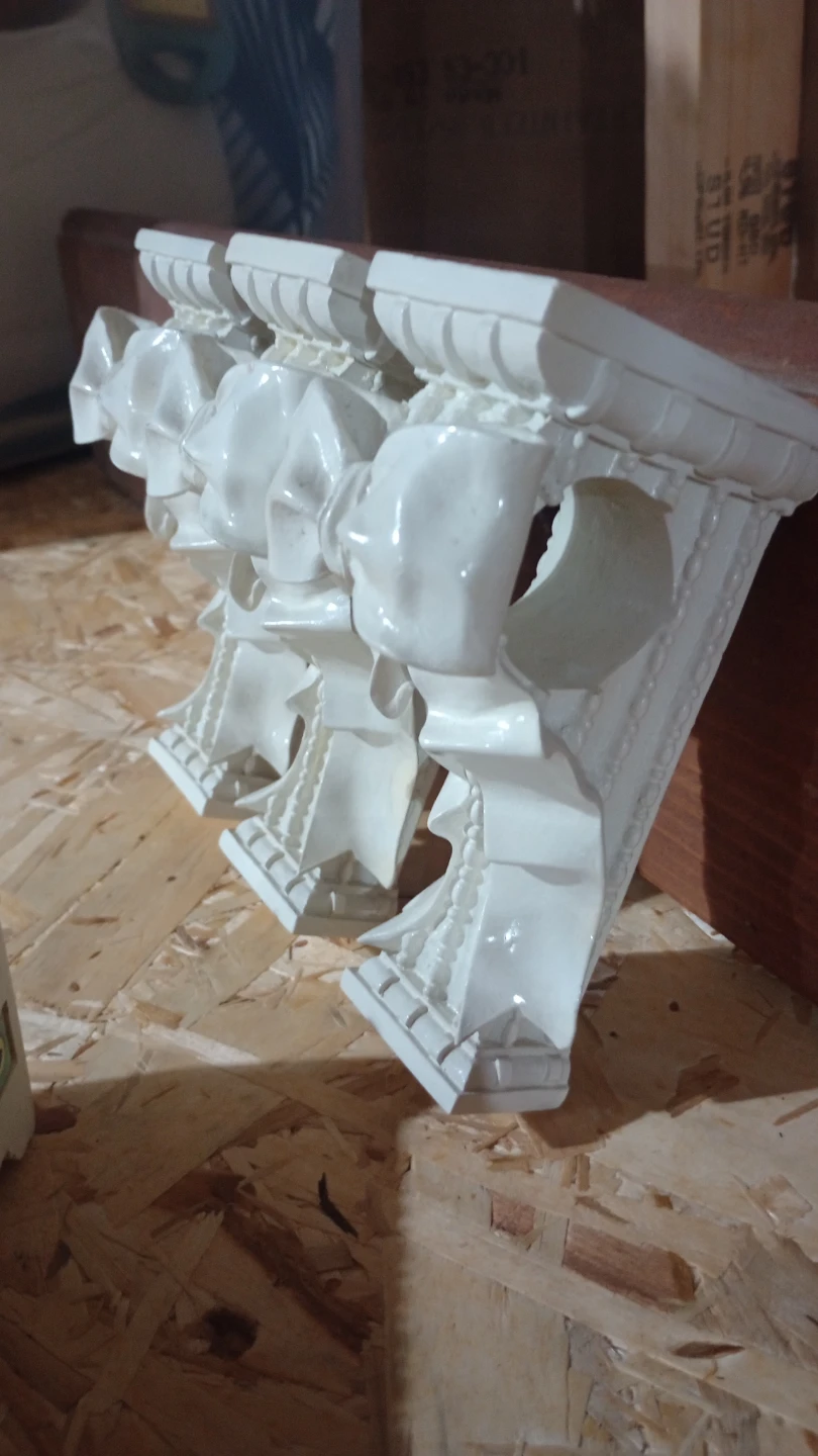 Set of 4 White Ceramic Bow Corbel Shelf Brackets - photo 3