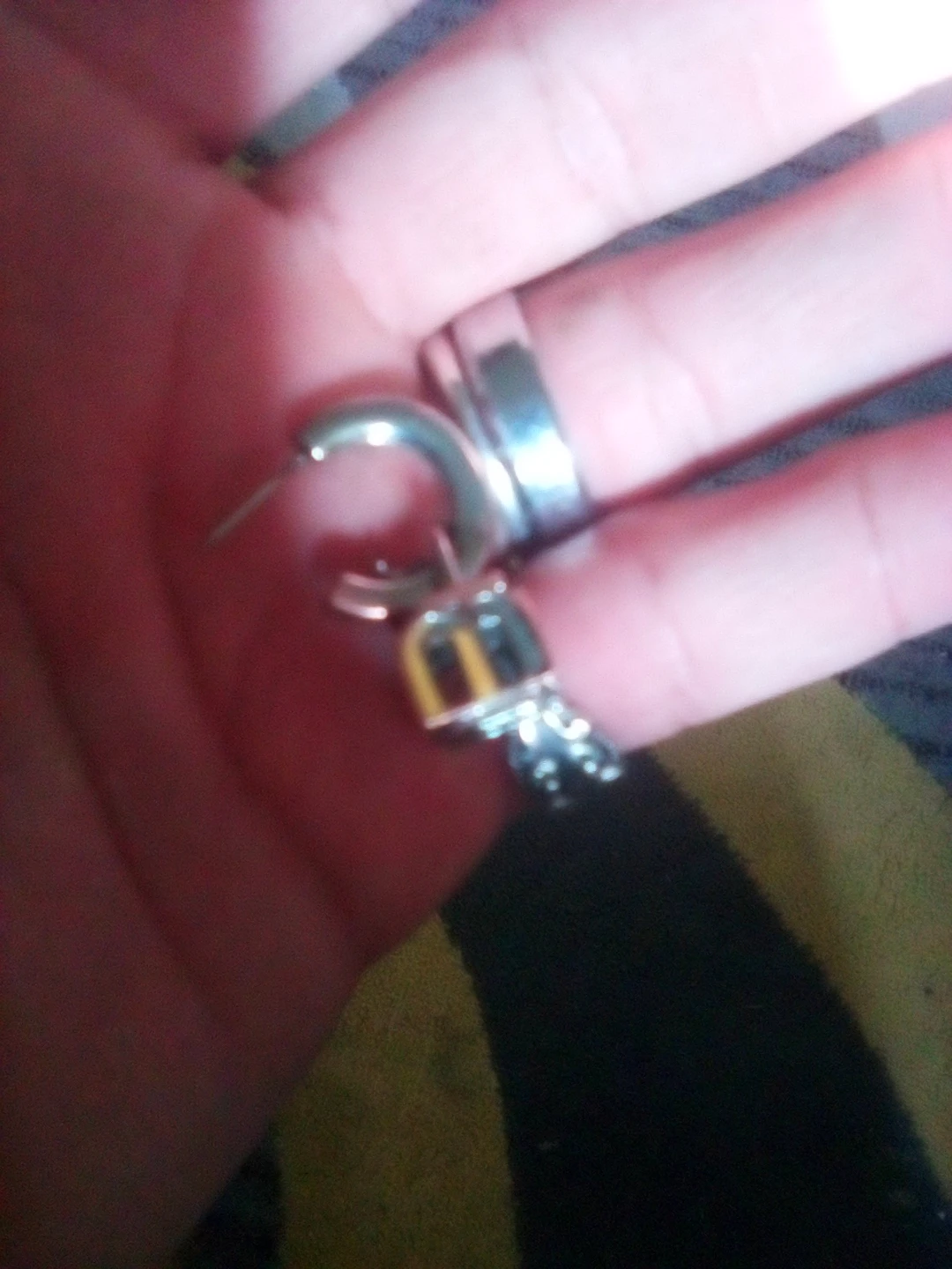 Silver-tone Hoop Earrings with "B" Charms - photo 3