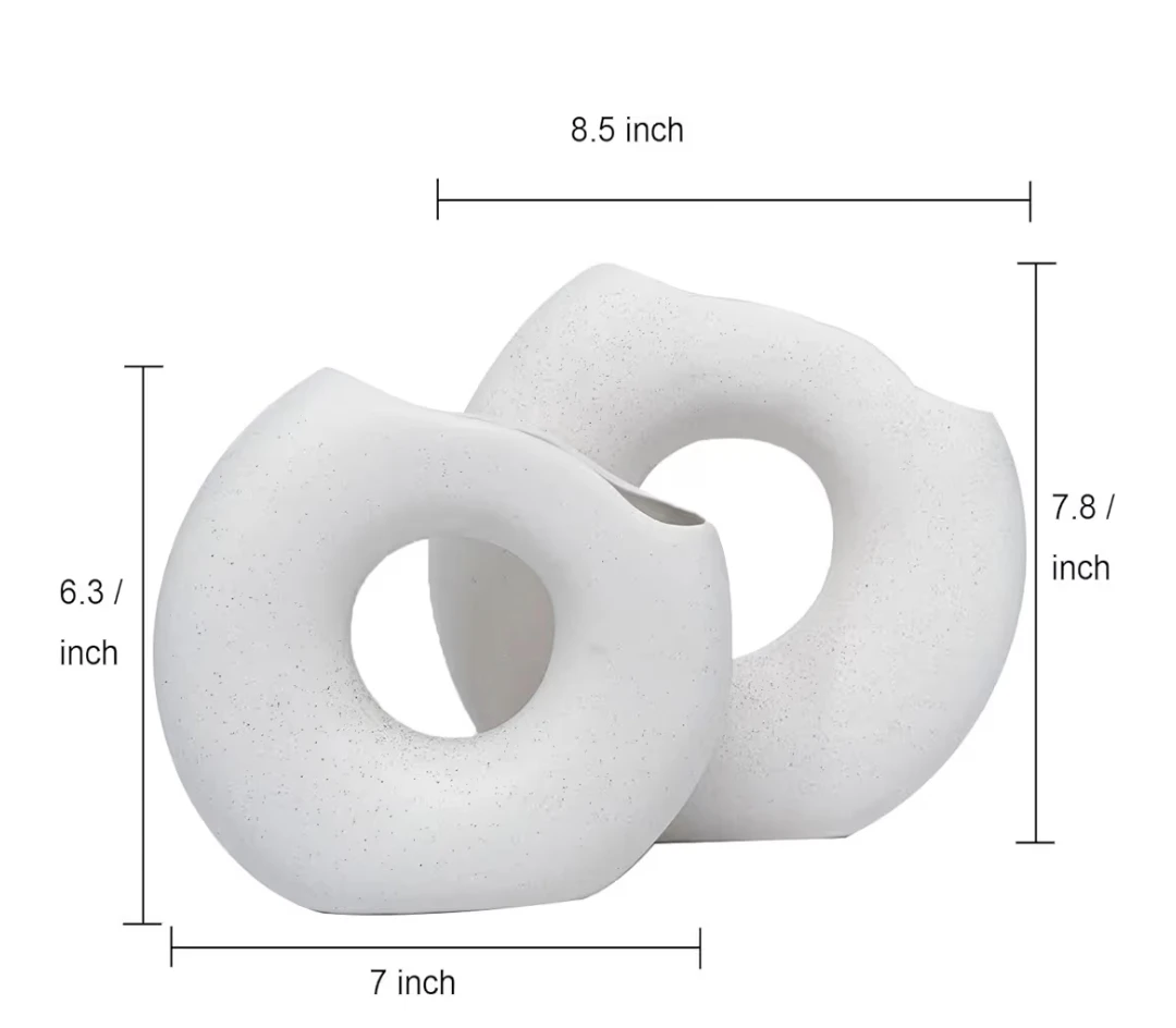 🥕White Ceramic Vase set of 2 - photo 4