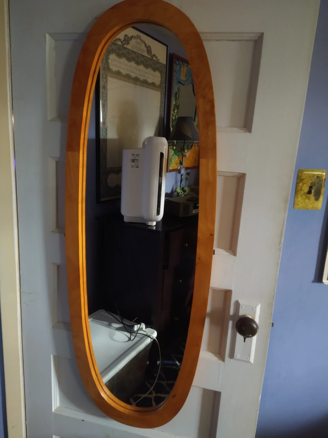 Oval Wood Framed Mirror