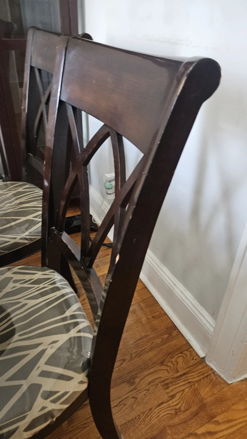 Dark Wood Dining Table and Chairs Set - photo 2
