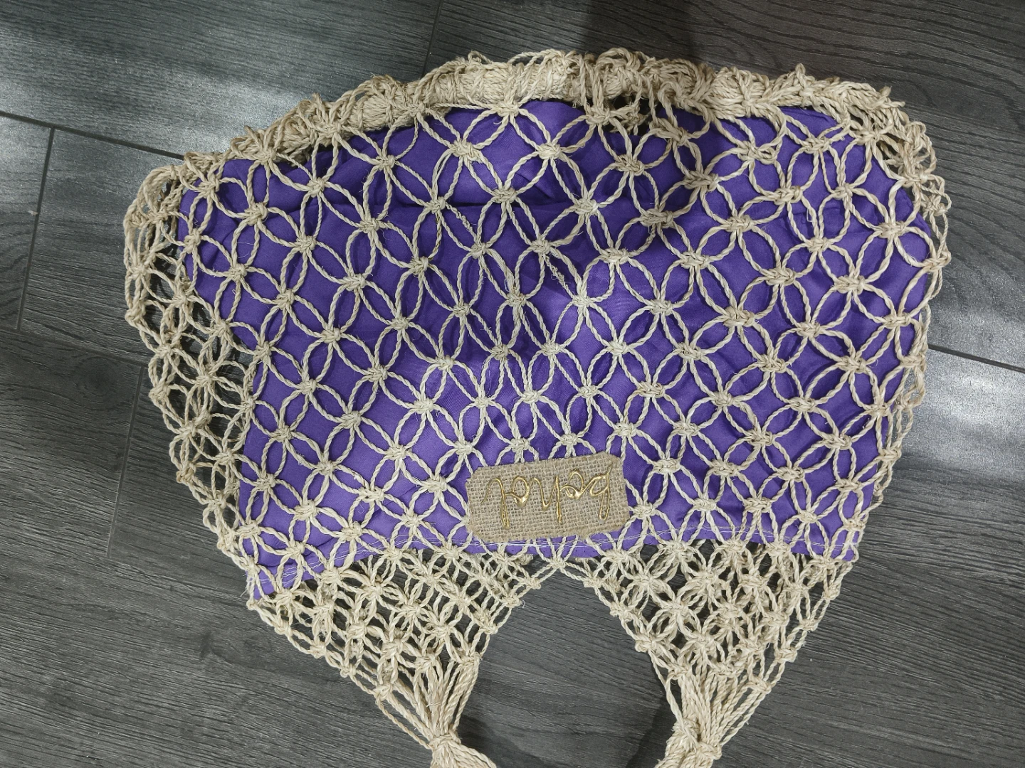 Bohol Macrame Net Bag with Purple Pouch