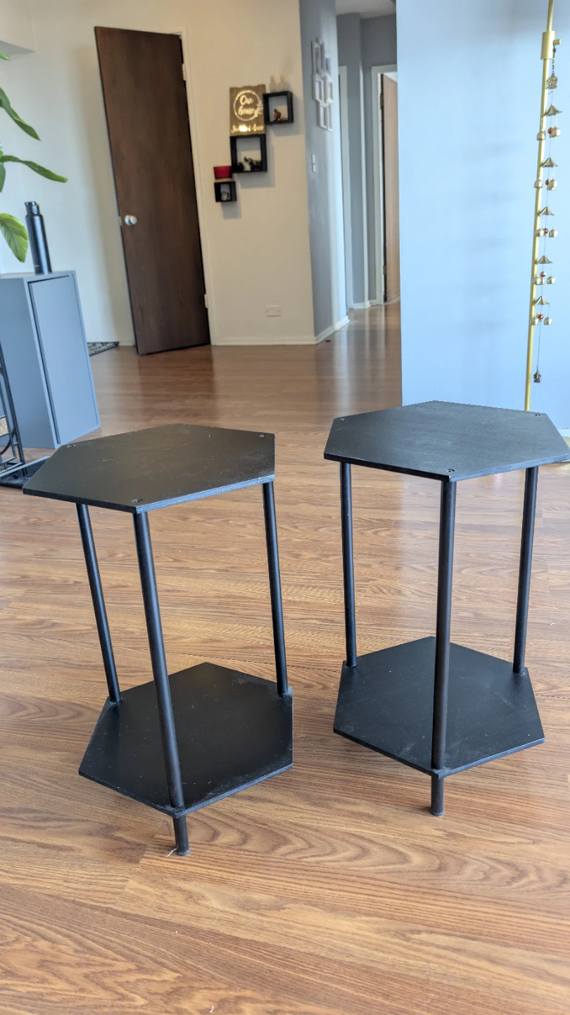 Set of 2 Black Hexagon Side Tables - photo 2