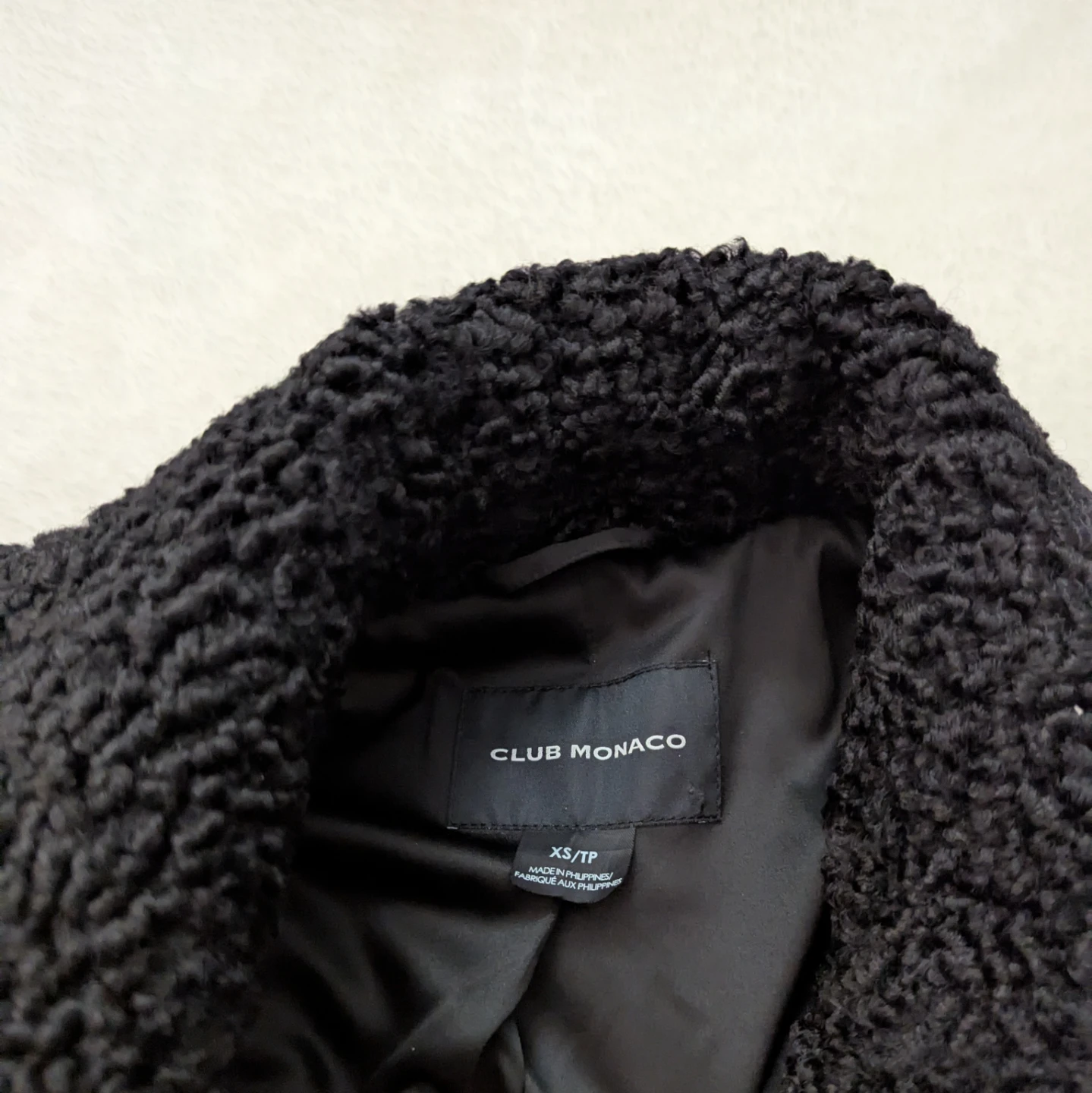 Club Monaco Black Faux Shearling Coat - XS - photo 2