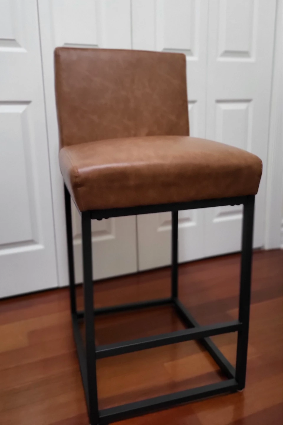 Brown Faux Leather Counter Height Chair (Set of 2) - photo 5