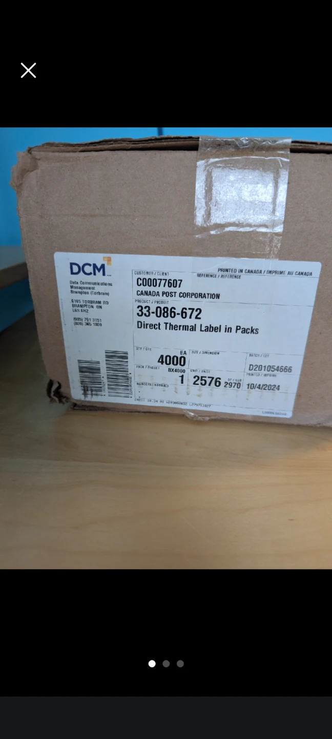 DCM Direct Thermal Label in Packs (4000)