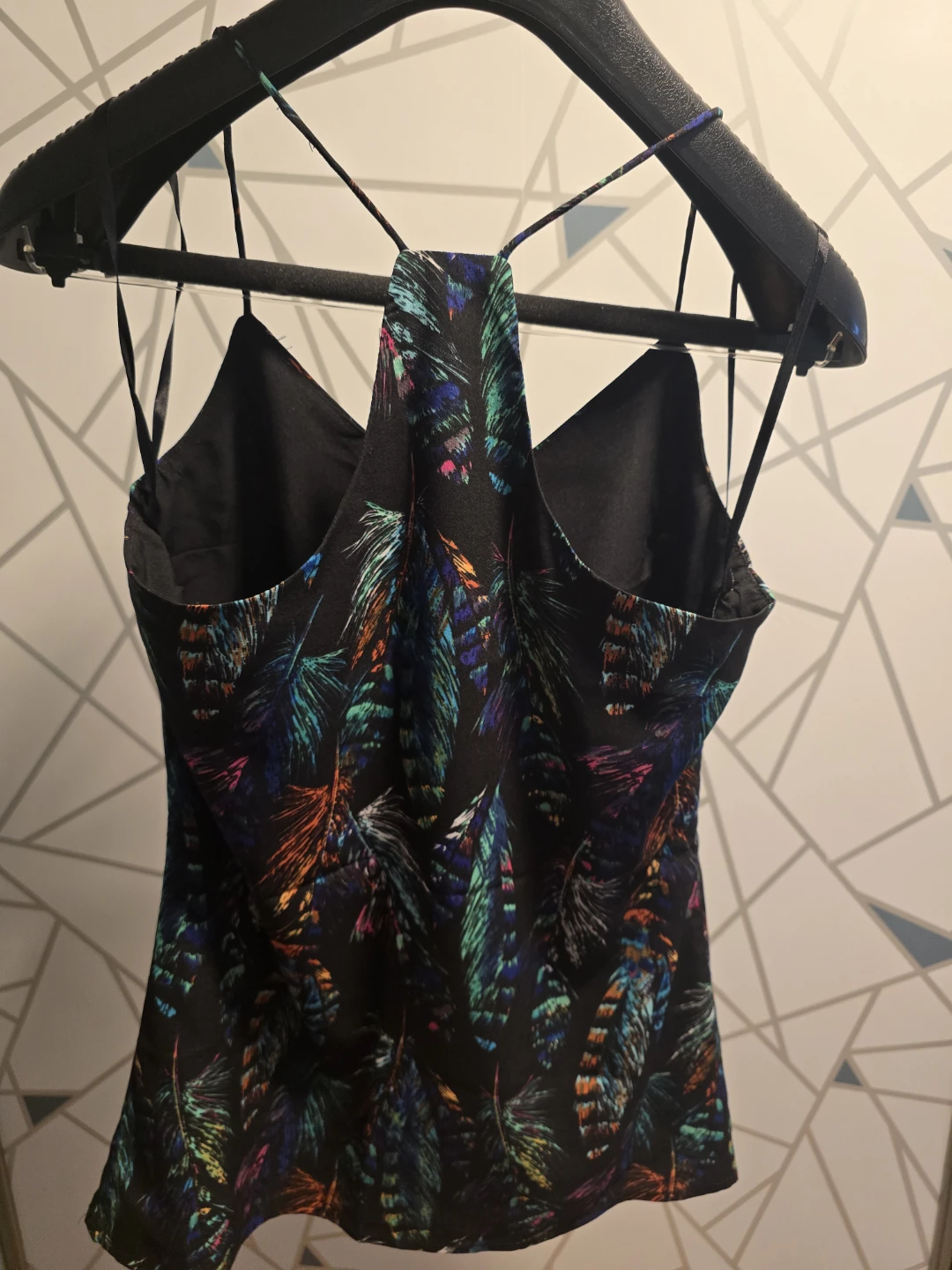 Violet + Claire Black Feather Print Camisole Top - Size S - photo 2