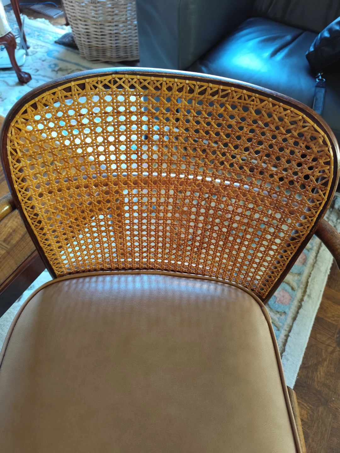 Vintage Drunia Cane Chair Made in Czechoslovakia - photo 3