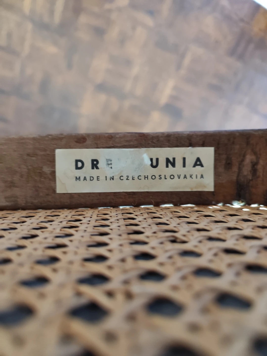 Vintage Drunia Cane Chair Made in Czechoslovakia - photo 4