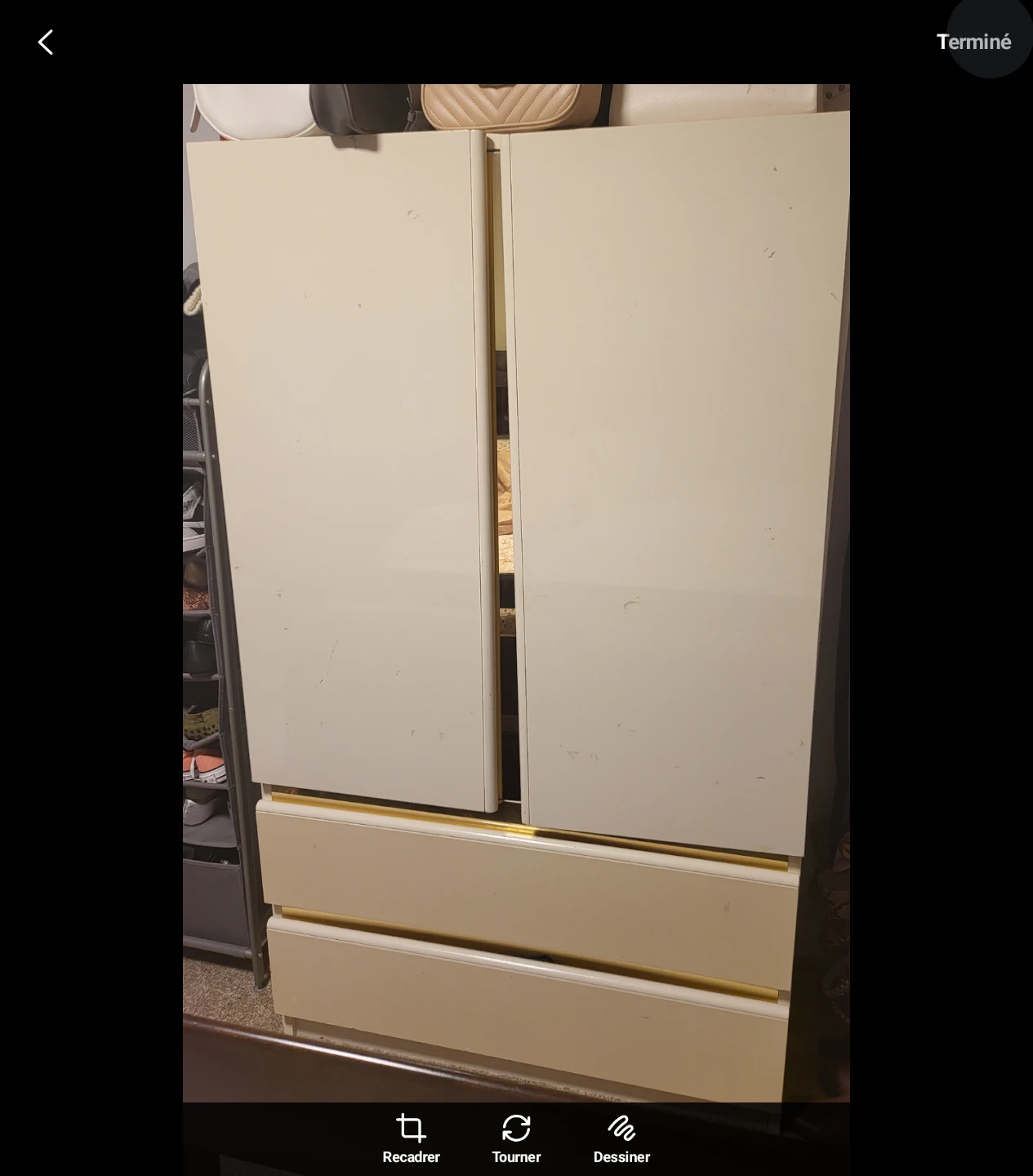 Cream Wardrobe with Drawers