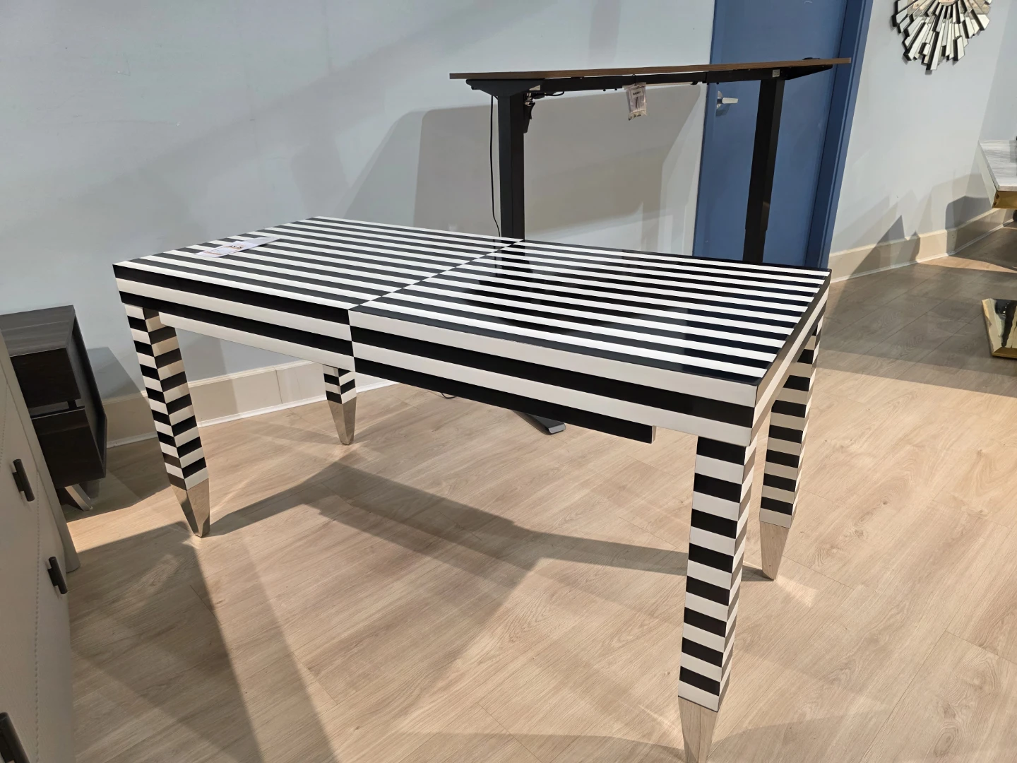 Brand new Black and White Striped Desk - photo 2