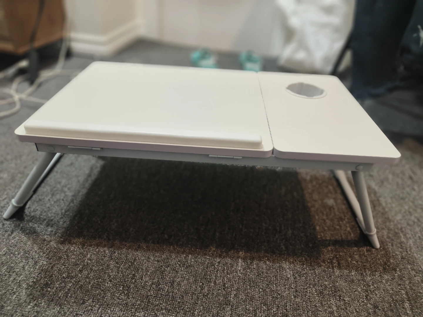 White Foldable Lap Desk with Cup Holder - photo 2