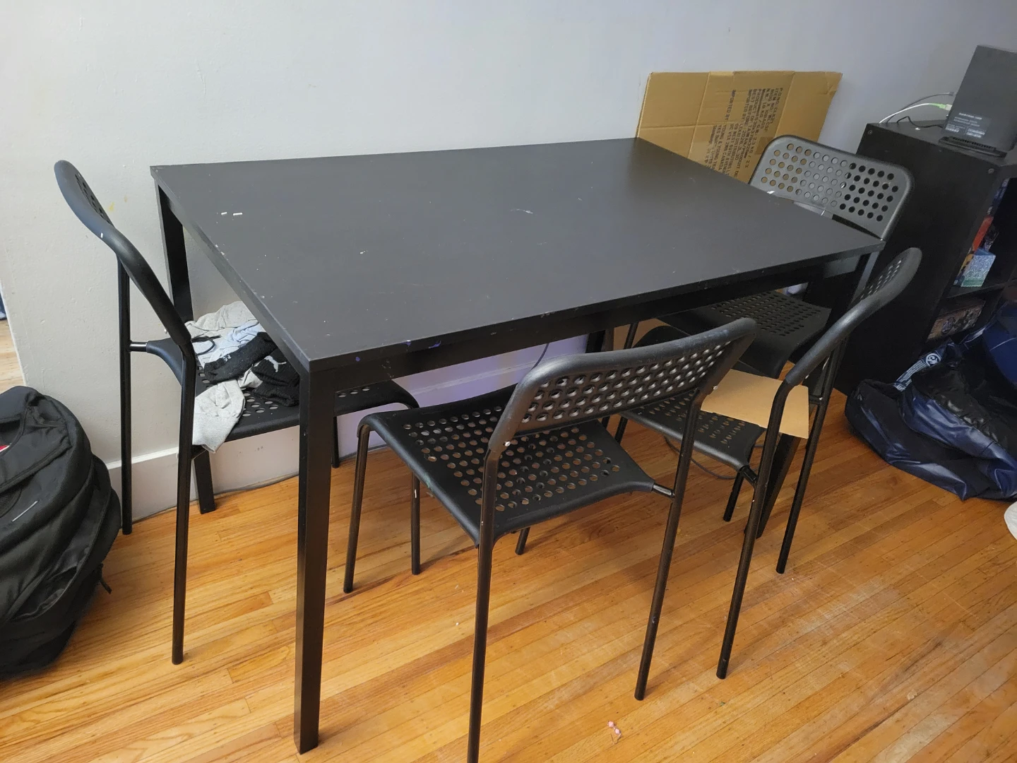 Black Dining Table Set with 4 Chairs - photo 2