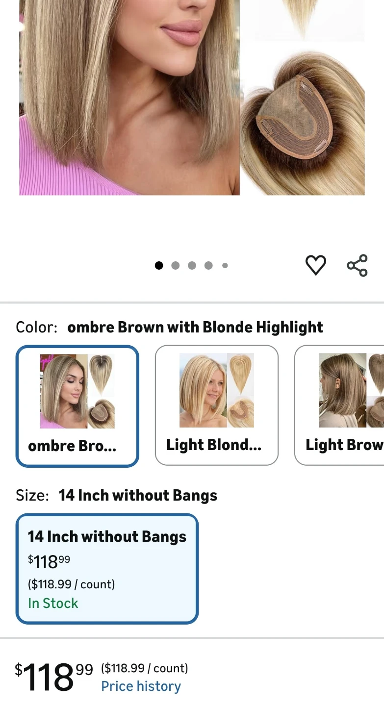 (Haircube) Ombre Brown Blonde Highlight Hair Topper 14 Inch - photo 2