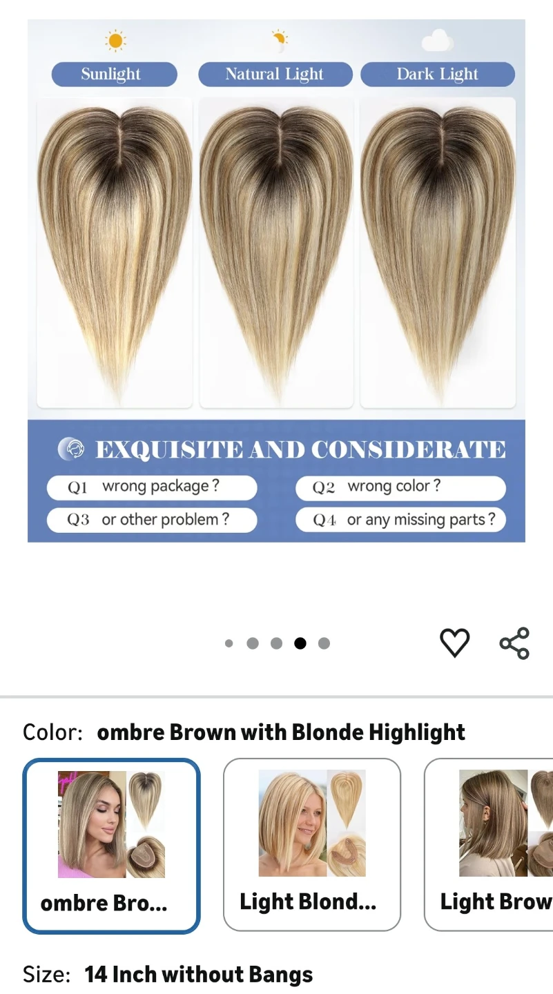 (Haircube) Ombre Brown Blonde Highlight Hair Topper 14 Inch - photo 5