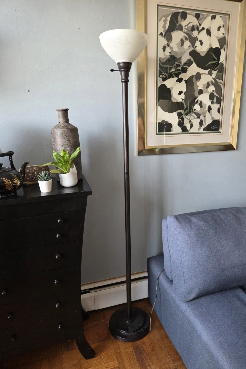 Vintage Milkglass Shade Torch Lamps - photo 4