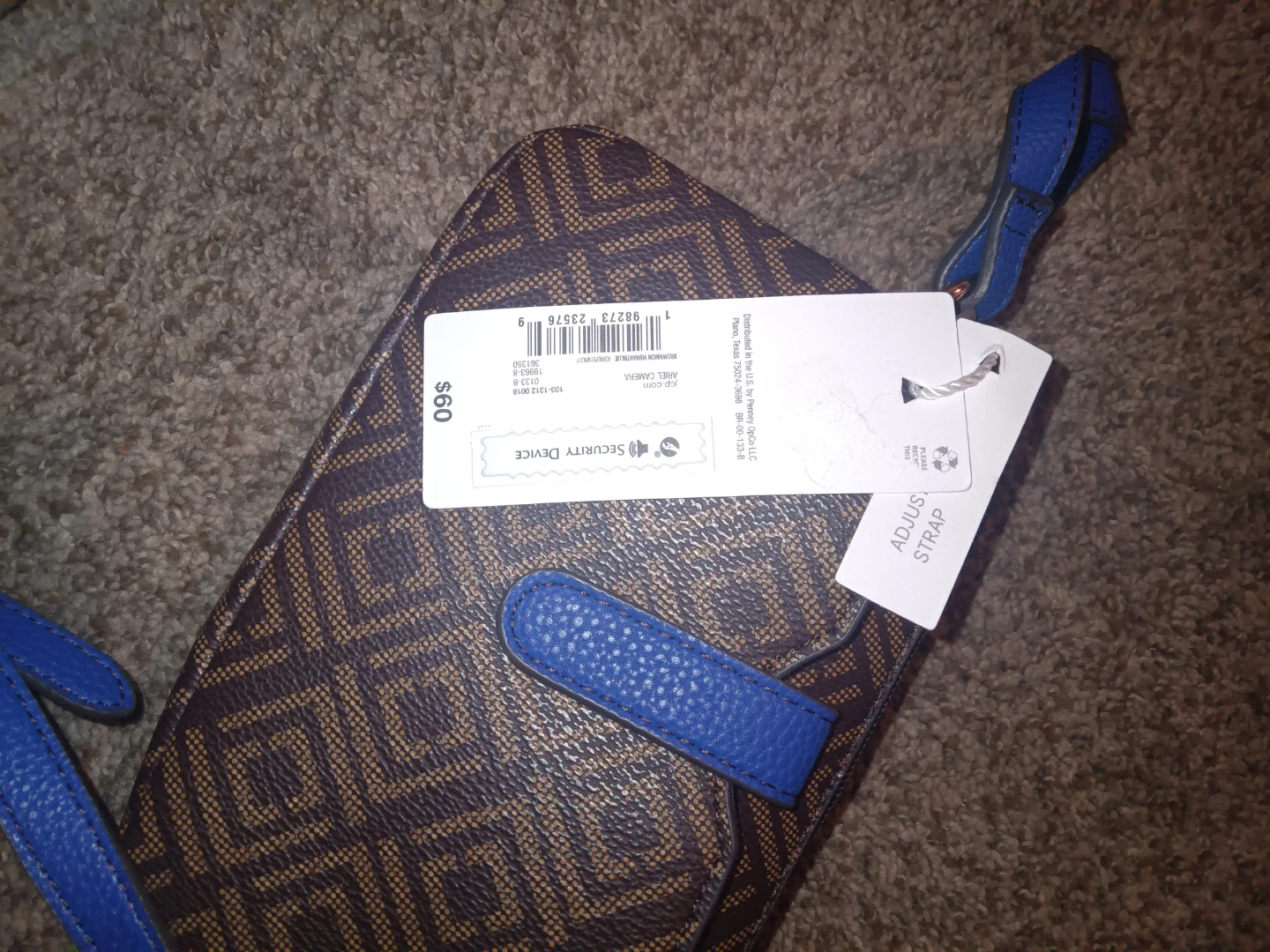Penney's Ariel Camera Crossbody Bag Brown Blue Patterned - photo 2