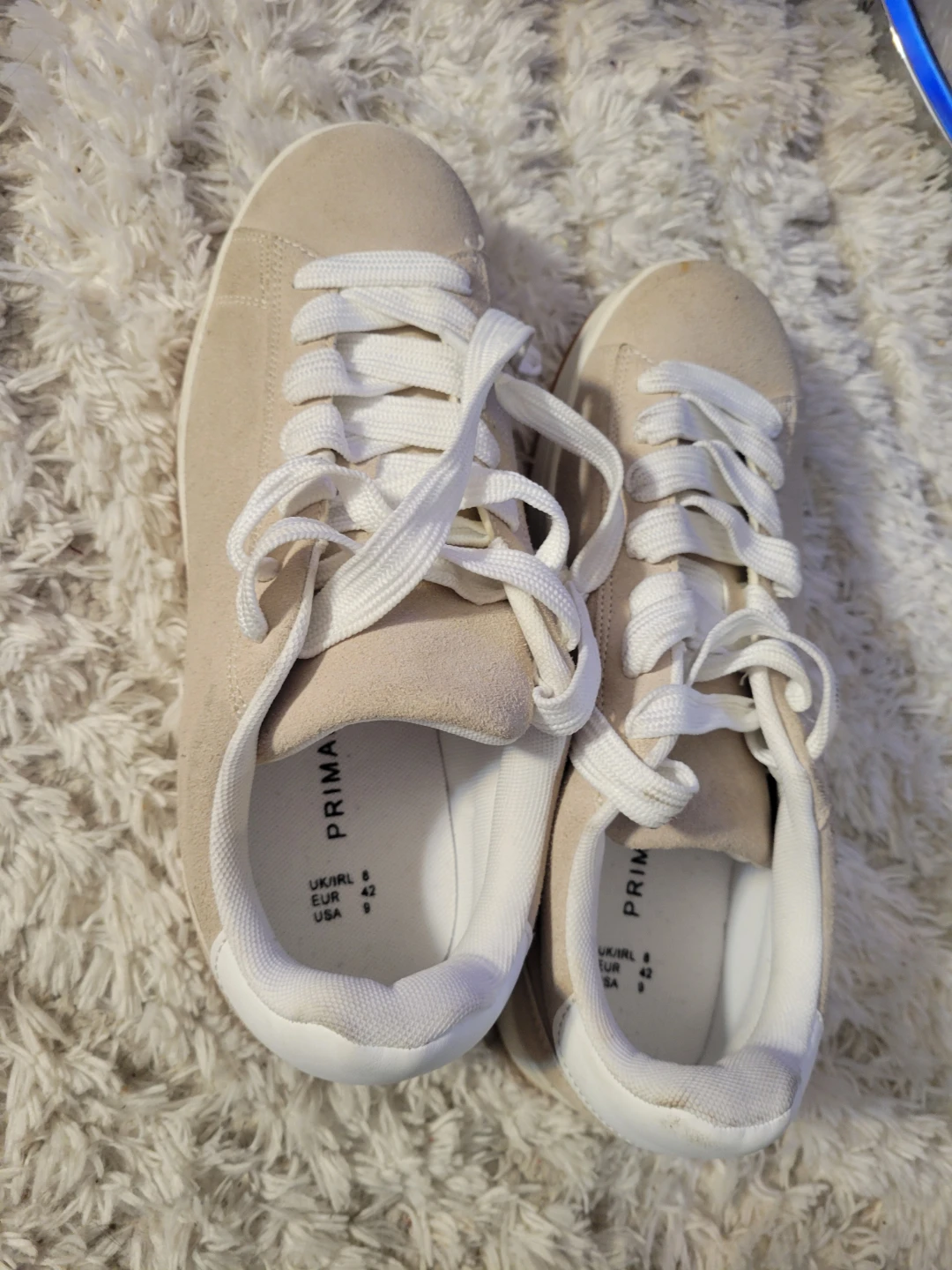 Primark Beige Suede Low Top Sneakers - Size 9