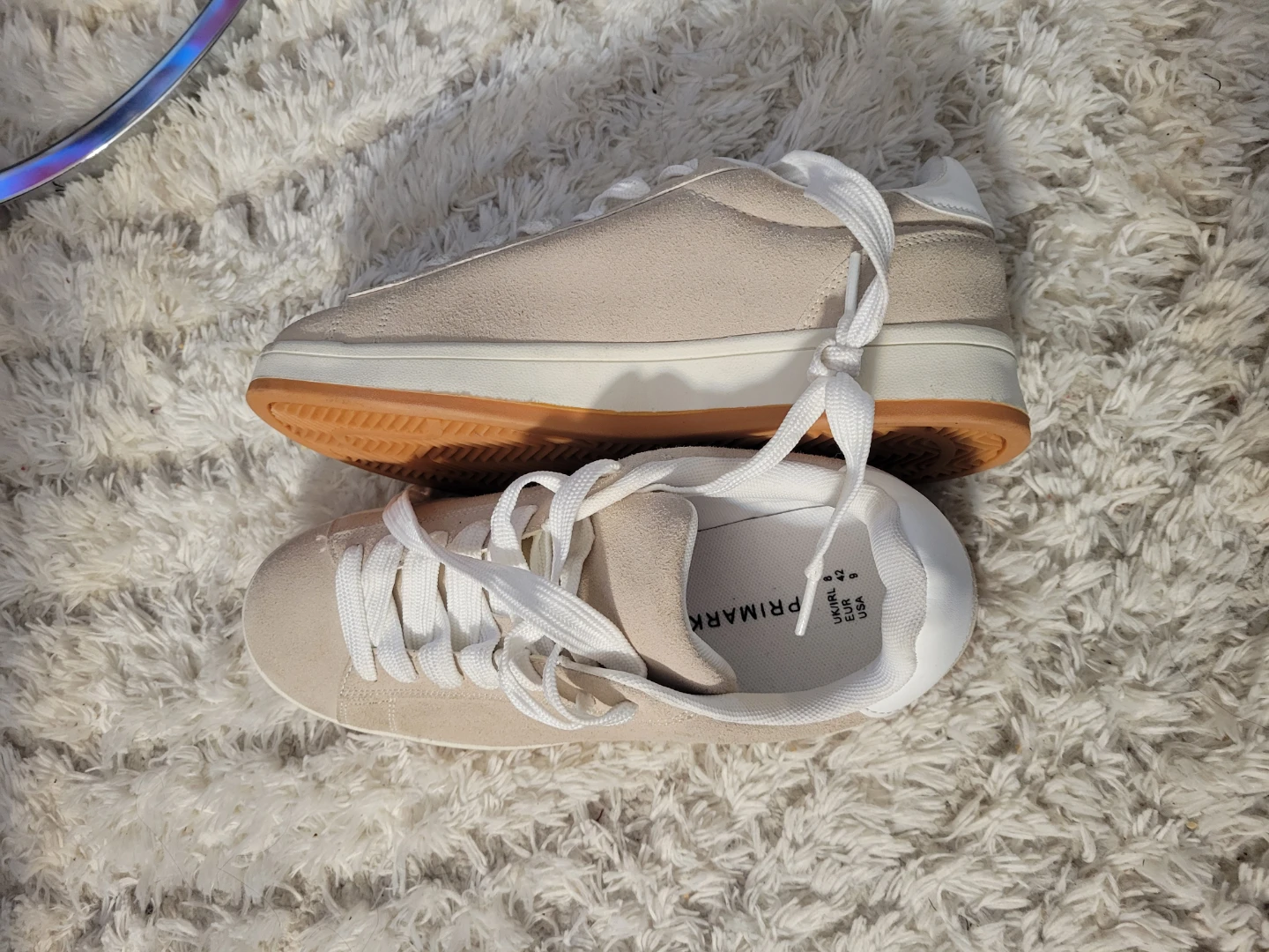 Primark Beige Suede Low Top Sneakers - Size 9 - photo 2