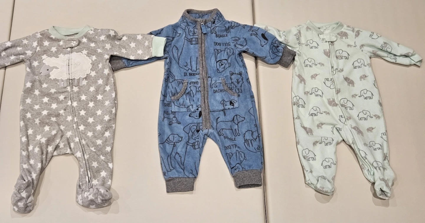 Three set of 0-3 mths Infant Baby Sleepers