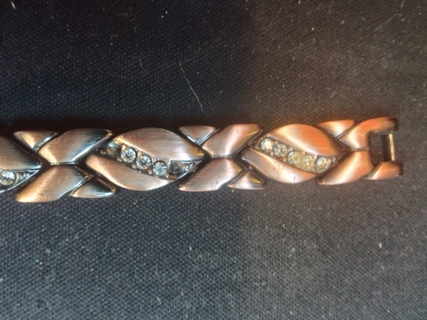 Vintage Copper Tone Bracelet with Rhinestones - photo 4