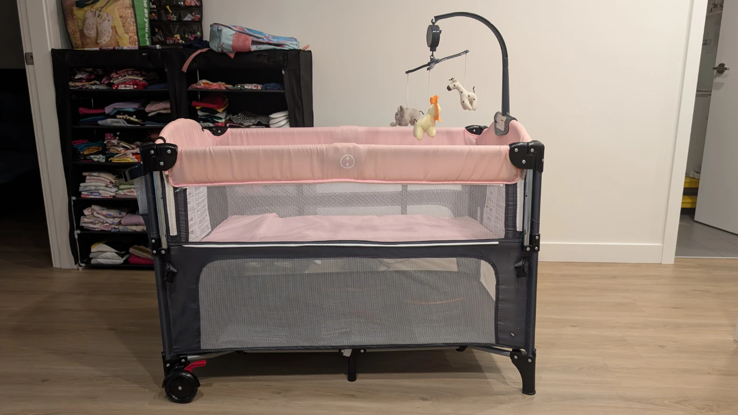 Pink Baby Playpen with Mobile - photo 4