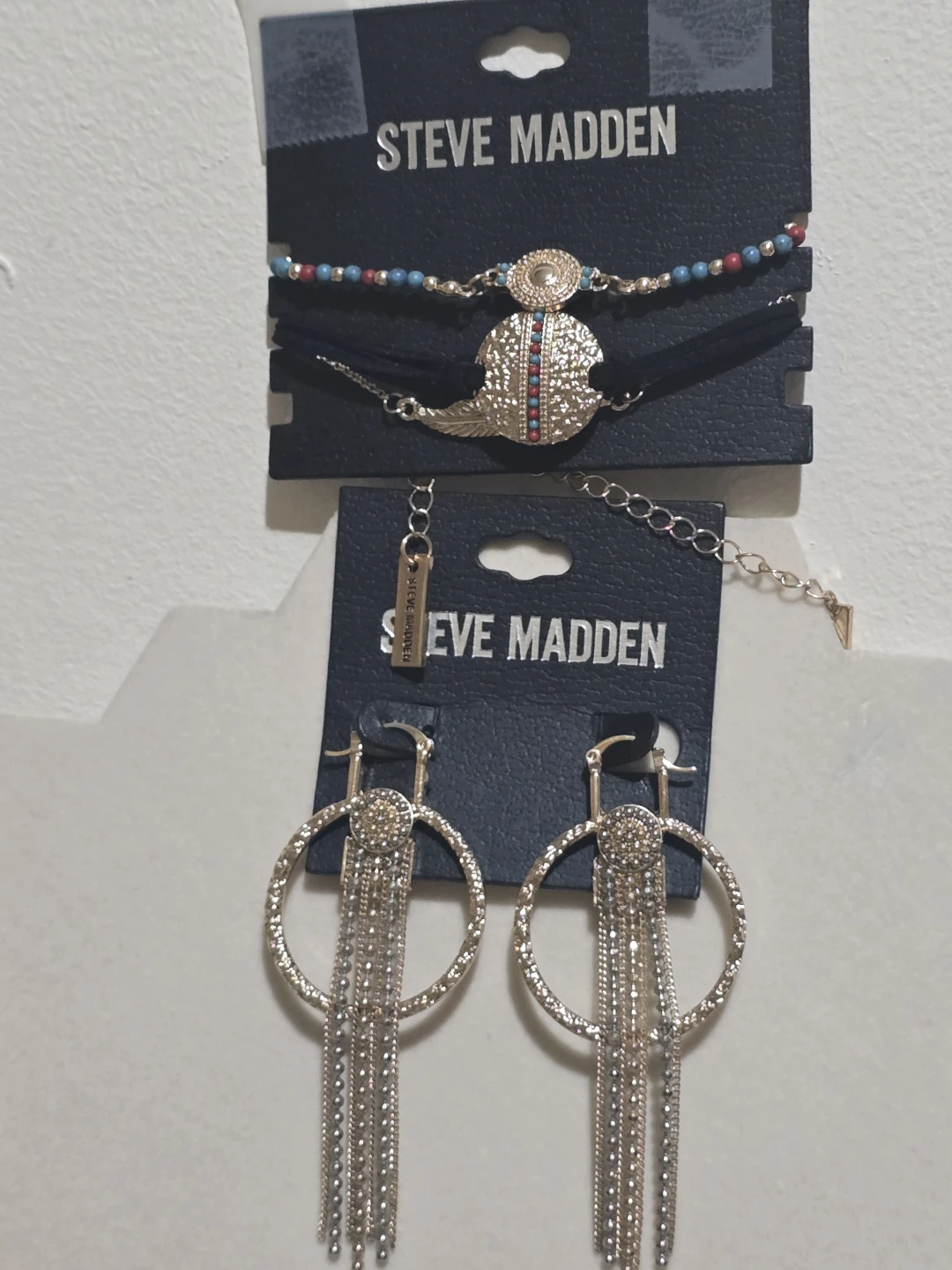 ​Steve Madden Jewelry Bundle - Boho Bracelets & Tassel Hoops - photo 2