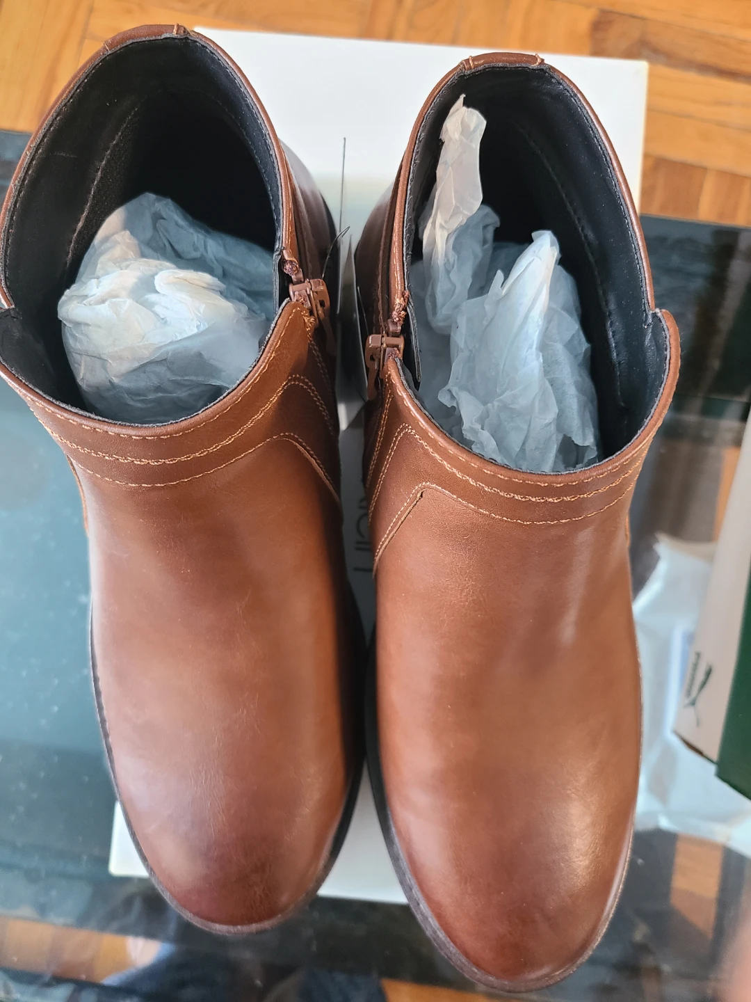 Alfani's BOBBI + BRICKA men's Brown Faux Leather Ankle Boots - photo 2
