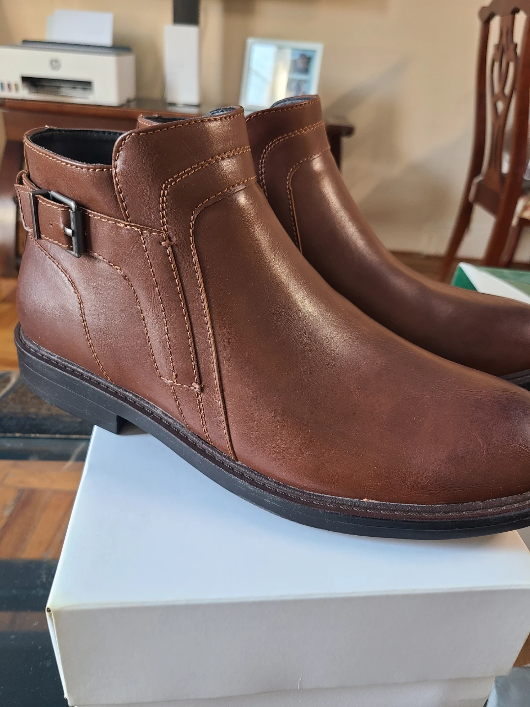 Alfani's BOBBI + BRICKA men's Brown Faux Leather Ankle Boots - photo 3