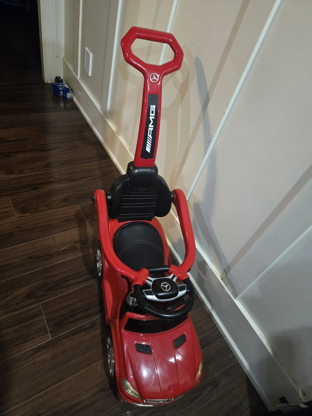Red Mercedes-Benz AMG Ride-On Push Car with Handle - photo 2