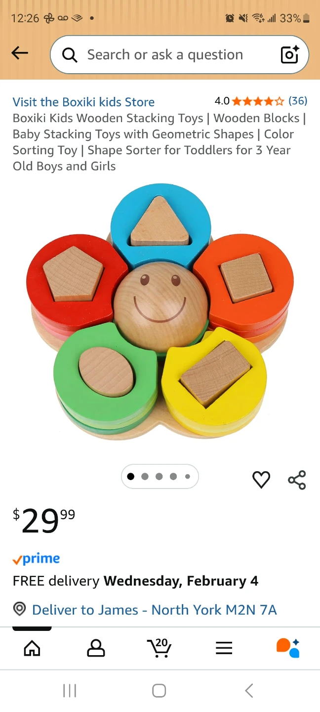 NEW -Boxiki Kids Wooden Stacking Toy - Sorting Puzzle - photo 2